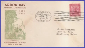 USA3 # 717 ADDR LINPRINT 2 FDC 2 Arbor Day - Picture 1 of 1