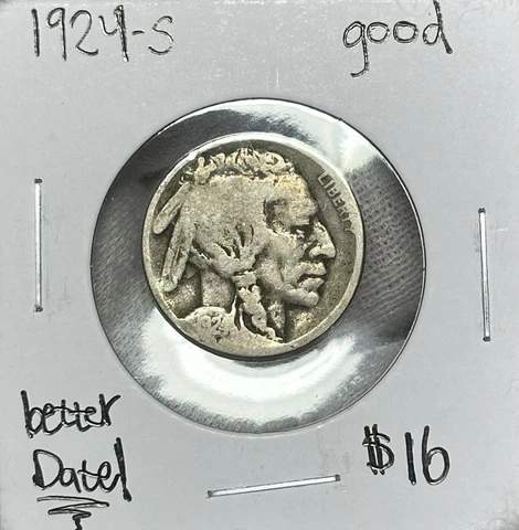 1924 S Buffalo Nickel Good -Better Date Cover