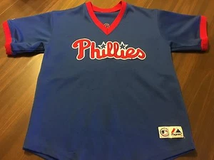 PHILADELPHIA PHILLIES MLB SEWN #25 THOME PULLOVER JERSEYBY MAJESTIC SIZE YTH 16 - Picture 1 of 9