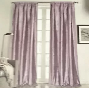 2 Rachel Zoe Curtain Panels Lavender Purple 38”x 84” Set Luxury VELVET Curtains - Picture 1 of 5