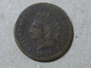 1881-P 1C Indian Head Cent Penny, Better Date, Antique Coinage, Free Shipping - Picture 1 of 2