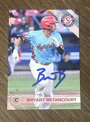 Bryant Betancourt Autographed 2024 Choice Spokane Indians Team Set Card Signed - Image 1 of 2