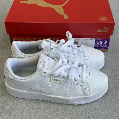 NUEVO Puma Mujer US 8 Zapatilla de Corte Cuero Blanco Parte Superior Baja Foto 1 de 4