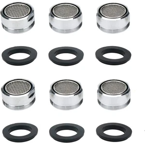 6 Pack 2.2 GPM Faucet Aerator Brass Bathroom Kitchen Sink Replacement Parts - Picture 1 of 7