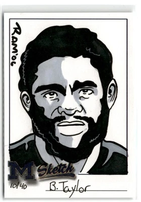 2002 TK LEGACY MICHIGAN WOLVERINES SKETCH BILLY TAYLOR /40 - Image 1 of 2