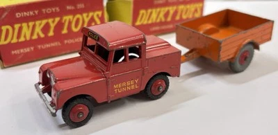 Dinky Toys 255 Mersey Tunnel Police Van + 341 Land Rover Trailer In Original Box - Image 1 of 4