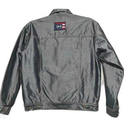 Chaqueta vaquera vintage PhatFarm hip-hop, azul gris brillante talla XL defecto retro Foto 1 de 4