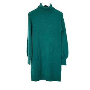J Crew Turtleneck Sweater Dress in Supersoft Yarn Jade Green Size S NEW - Picture 1 of 8