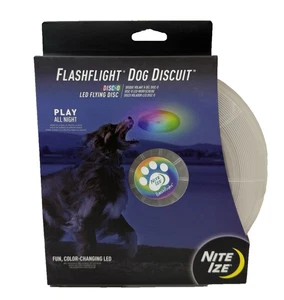 NITE IZE Flashflight Dog Discuit Disco-O LED Light Up Flying Disc Dog Toy New - Picture 1 of 6