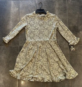 Art Class Metal Gold Sparkling Long Sleeve Girls Dress Size X-Large (14/16) - Picture 1 of 4