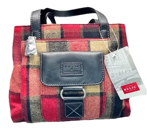 Nuevo con etiqueta reliquia doble asa bolso de hombro negro marrón bolso de mano a cuadros - Imagen 1 de 16