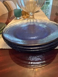 Fire And Light Recycled Glass 11" Dinner plate Light Blue set of 4 - Picture 1 of 6