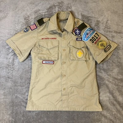 Boy Scouts of America Polo Shirt Youth Medium BSA Uniform Patches USA Polyester - Image 1 of 4