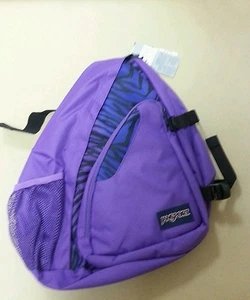 Mochila mensajera Jansport Air Cisco negra prisma púrpura flashback cebra - Imagen 1 de 3