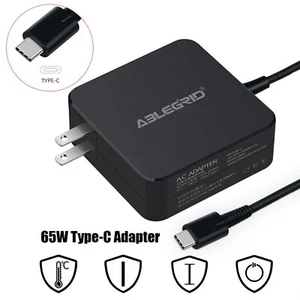 65W USB-C Adapter For LG gram 17ZB90Q-V.APS5U1 17ZB90R-K.AAC7U1 17ZB90R-K.AAB6U1 - Picture 1 of 7