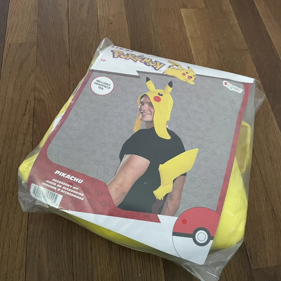 Adult Pokemon Pikachu Costume Accessory Kit Headpiece And Tail NWT - Image 1 of 1