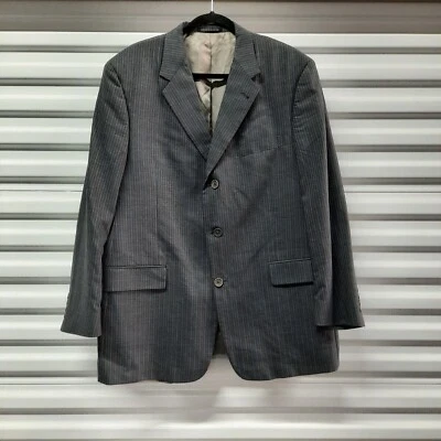 Abrigo Deportivo Kenneth Cole De Colección Hombres 46R Gris Rayas Traje Blazer Chaqueta  Foto 1 de 4