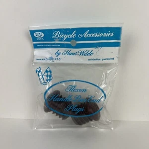 BICYCLE HANDLE BAR PLUGS DARK BROWN FITS SCHWINN SEARS SCREAMER AND OTHERS NOS - Picture 1 of 7