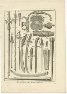 Pl. 2 Impresión Antigua de la Fabricación de Armas por Diderot (1751) - Imagen 1 de 1