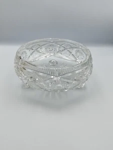 Vintage Heavy Crystal Glass Footed Bowl. Beautiful Design And Quality - Picture 1 of 8