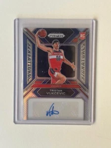2023-24 TRISTAN VUKCEVIC 07/49 AUTO PANINI PRIZM SENSATIONAL SILVER BLUE ROOKIE - Picture 1 of 2