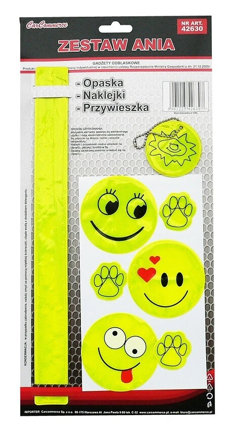 AMIO Reflektor Band Armband Aufkleber Sticker für Kinder Jacke Schulranzen 8-Tlg.