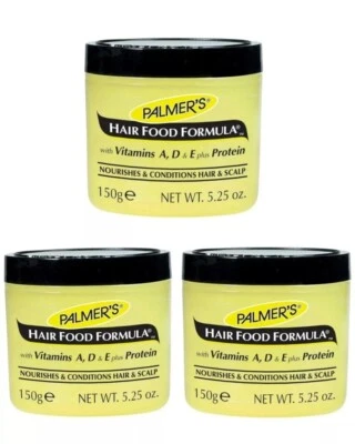 3 x Tarro de fórmula de alimentos para el cabello Palmer's 150 g. Foto 1 de 4