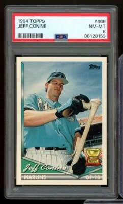 Jeff Conine Card 1994 Topps #466 PSA 8 - Image 1 of 2