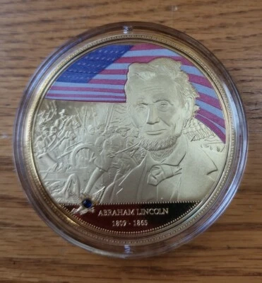 ABRAHAM LINCOLN COLOSSAL COMMEMORATIVE COIN PROOF RETAIL $139.95 - Image 1 of 4