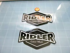 x2 BLACK RIDLER Sticker Decal RACING ORIGINAL OLD STOCK - Picture 1 of 1