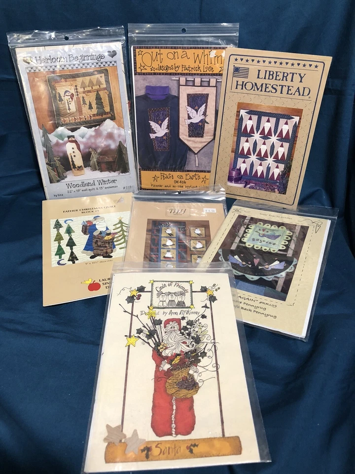 Lot Of 7 - Christmas Themed Appliqué & Quilt Patterns & MORE !! - Image 1 of 4