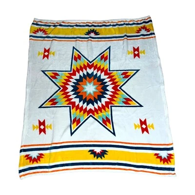 St Larbe Indian School Montana Fleece Soft Southwest Aztec Blanket New Never Use - Image 1 of 4