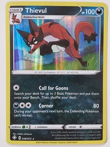 HOLO Thievul 048/072 LP - B2G1F RARE Shining Fates Pokemon Card - $2 Flat Ship - Picture 1 of 2