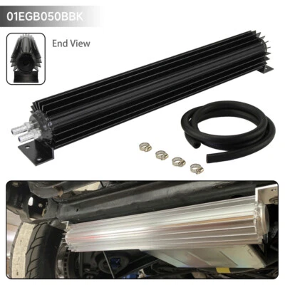 Universal 18'' Aluminium Dual Pass Rippen Getriebeölkühler Kit Schwarz - Image 1 of 4