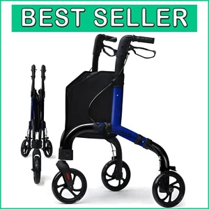 Lightweight Aluminum 3-Wheel Rollator for Seniors - Safety & Comfort Combined - Picture 1 of 9
