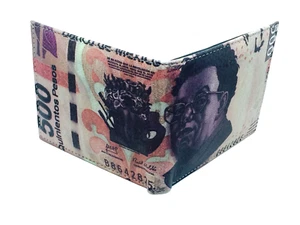  500 Pesos Mexican Money Print Bi-Fold Leather Men's Wallet - Picture 1 of 5