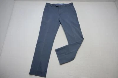 Pantalones chinos planos Charles Tyrwhitt caqui calce recto azules para hombre talla 34 x 31 Foto 1 de 4