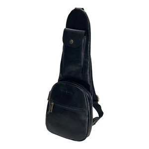 BORSA BORSE TRACOLLA MARSUPIO UOMO PIERRE CARDIN 4233 PELLE NERO ORIGINALE - Picture 1 of 4