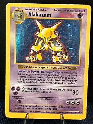 SET BREAK Error Alakazam 001/102 Base Set (Shadowless) -Unlimited Edition Holo - Image 1 of 4