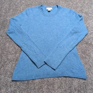 Adrienne Vittadini 2 Ply Cashmere Sweater Women's Medium Blue Soft Lightweight - Picture 1 of 5