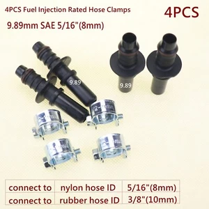 4pcs 9.89mm ID8 Car Fuel Line Hose Pipe Quick Release Male Connect Connector - Foto 1 di 6