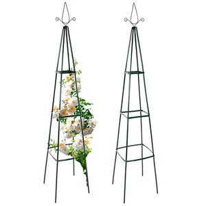 anaterra® Rankhilfe 2er Set Obelisk Rosenturm Rankgitter Rankturm Rosenpyramide - Bild 1 von 12