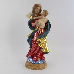 Holzschnitzerei Heiligenfigur Madonna mit Kind bemalt vergoldet 42 cm - Bild 1 von 16