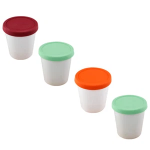 4Pcs Ice Cream Jar Ic Cream Tubs Ice Cream Pots Empty Ice Cream Containers - Picture 1 of 12