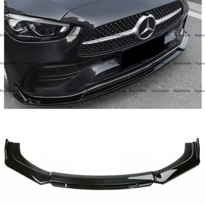 For Mercedes-Benz A200 A220 A250 Front Bumper Lip Spoiler Splitter Glossy Black - Image 1 of 4