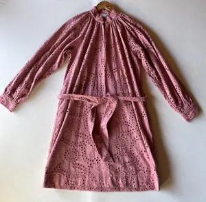 Country Road Dress Women 12 Tonal Broderie Dusty Rose New - Picture 1 of 12