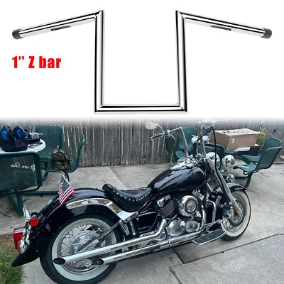 1'' Motorcycle Handlebar 10" Ape Hanger Z-Bars For Yamaha XVS 650 950 1100 1600 - Image 1 of 4