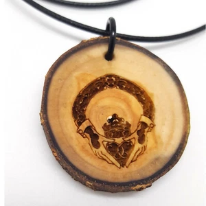 Irische Claddagh Holz Halskette mit Anhänger, romantisches Geschenk für sie - Bild 1 von 7