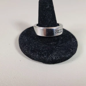 Mens Wedding Ring Titanium Channel Zirconia Stones Size 9 - Picture 1 of 9