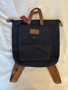 GUESS Dark Wash Denim Jean Convertible Backpack Bag Tote Satchel 16" x 15" x 5" - Picture 1 of 7